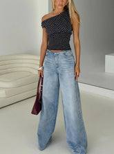 Bowe Low Rise Wide Leg Jeans Blue